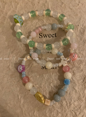 甜酸手作款陶瓷童趣手链