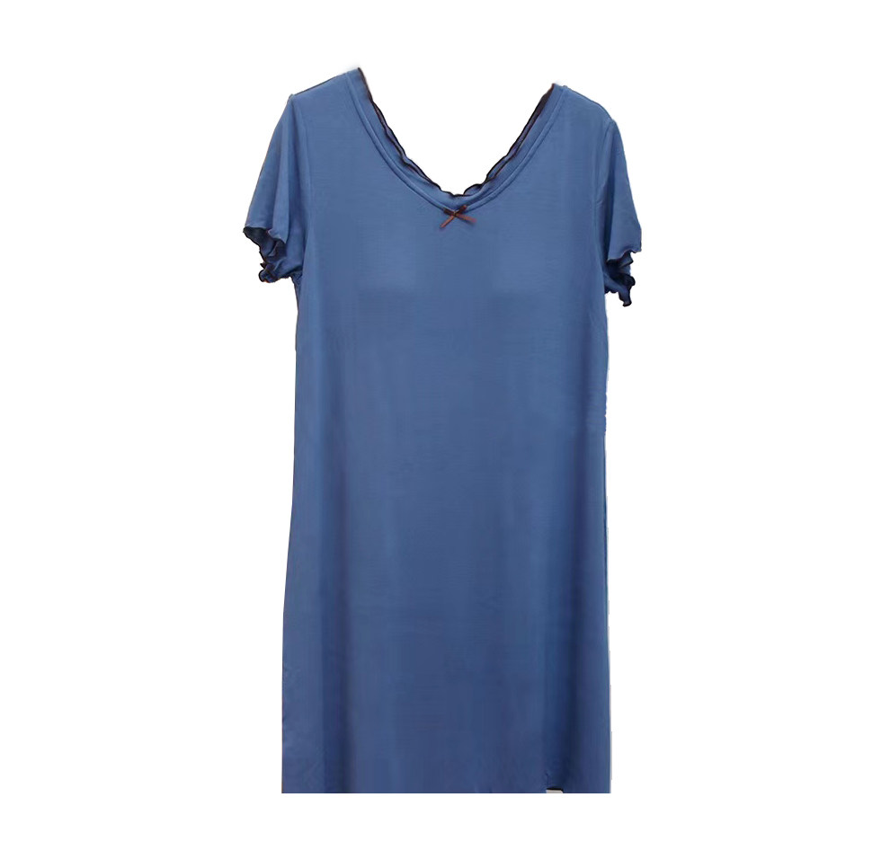 甜美莫代尔休闲一体式透气舒适睡裙 赤媚睡裙