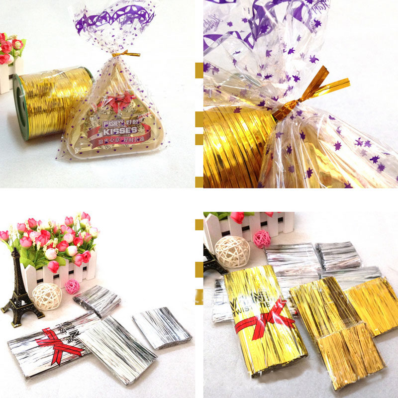 金银色铁丝捆扎带绑线 面包包装袋收紧扎丝带 食品封口礼品绳10cm,淘宝优惠券,粉丝福利购,淘宝优惠卷