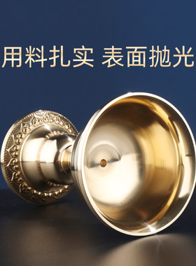 藏式铜格桑莲花酥油灯底座民族风