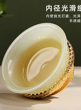 藏式八吉祥合金双色水碗摆件复古
