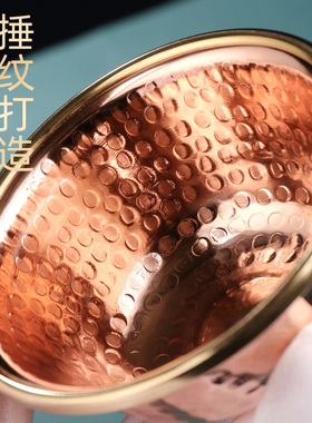 藏式红铜锤纹佛台供水杯上红铜