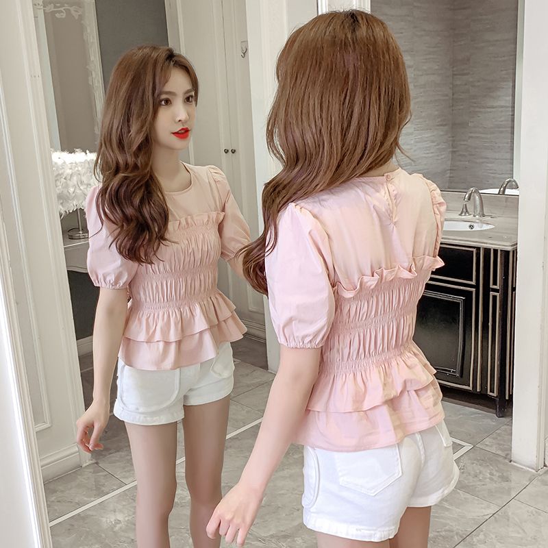 MYT麦芽糖短款很仙超仙小众洋气欧货潮时髦女ins风设计感收腰上衣蓬蓬衬衫2