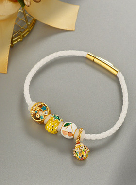 本命年沙金大孔珠手绳