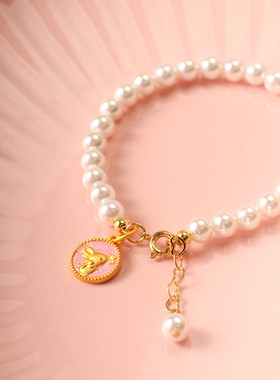 珍珠玉兔手链女ins轻奢小众设计