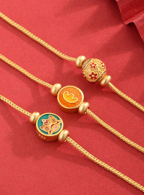 百搭极细沙金蛇骨手链绳女