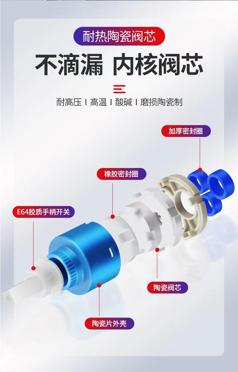 正品陶瓷阀芯单把冷热水龙头阀芯面盆菜盆淋浴龙头阀芯混水阀配件