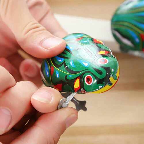 怀旧玩具80后经典儿时童年玩具链条青蛙发条会跑玩具创意礼品 - 图0