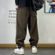 Loose straight casual twill plus fleece sweatpants