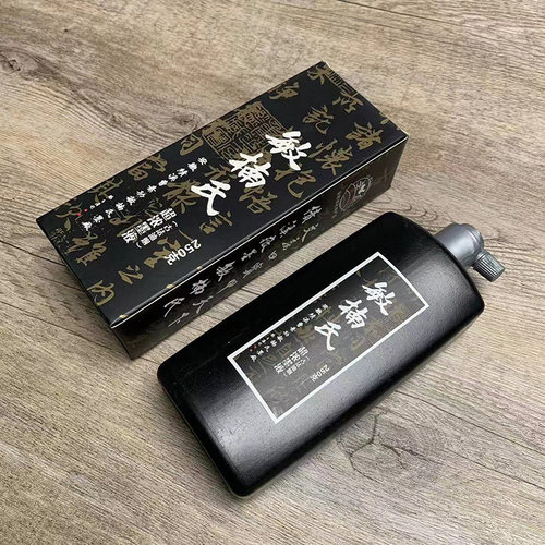 安徽绩溪徽墨500克曹素功敏楠氏墨汁作品用乌黑古法油烟超浓墨液 - 图2