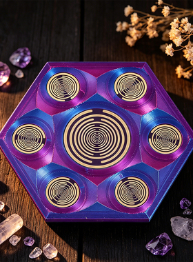 六边形螺旋纹炫彩渐变桌面摆件