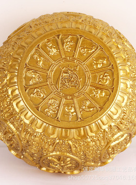 黄铜家用创意摆件金蝉聚宝盆沙金聚宝盆客厅前台玄关装饰品