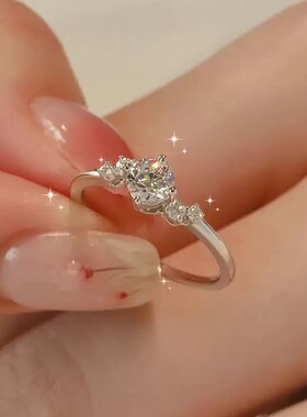 柘城钻石钻石之乡繁星点点锆石戒指女小众高级感可调节潮指环灿若