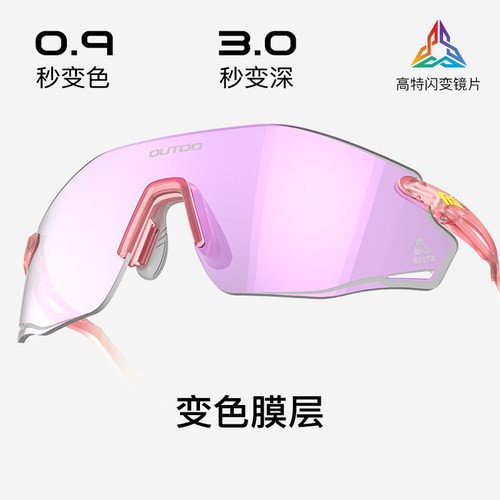 高特日夜两用跑步眼镜变色登山护目镜防脱落户外运动高级感太阳镜 - 图1