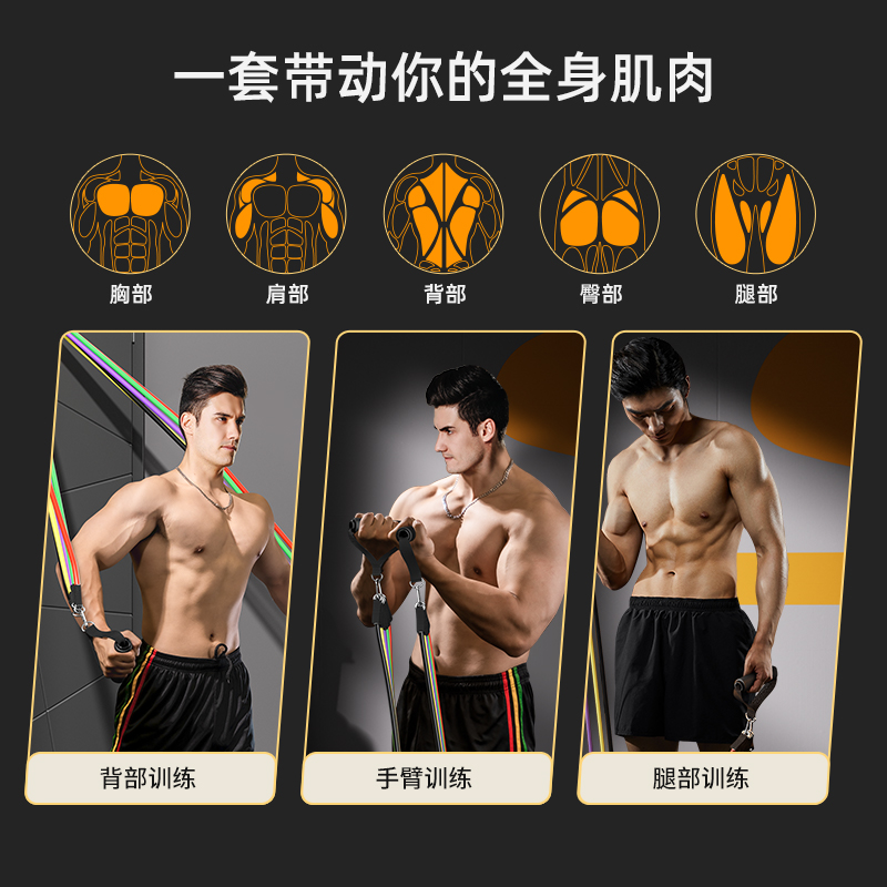 阻力带健身男胸肌运动多功能拉力绳 施耐德泽谦拉力绳/拉力器