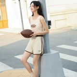 Спортивные шорты, демисезонные штаны, дышащая трикотажная одежда для йоги для отдыха для йоги, свободный крой, в американском стиле