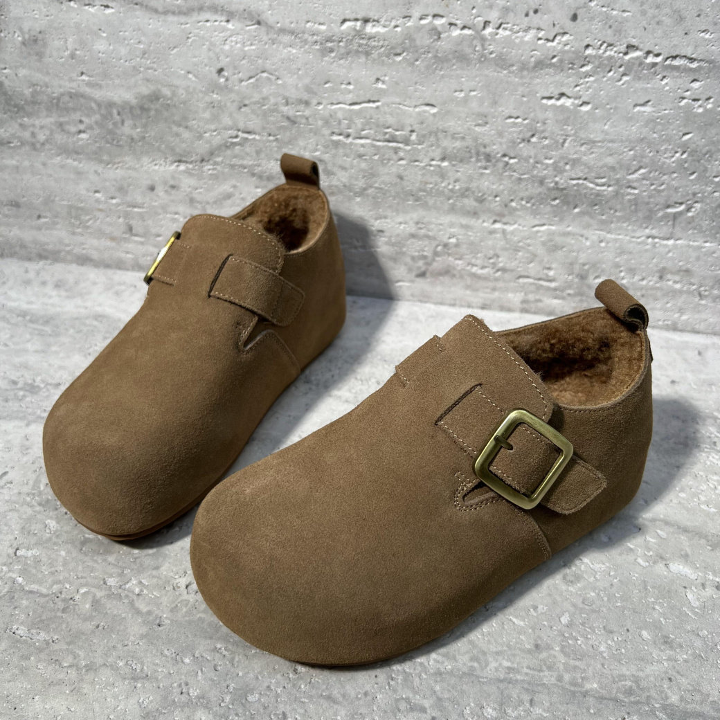 欧洲站女鞋2025冬季新款欧货真皮平底牛反绒皮带扣加绒保暖棉鞋女,淘宝优惠券,粉丝福利购,淘宝优惠卷