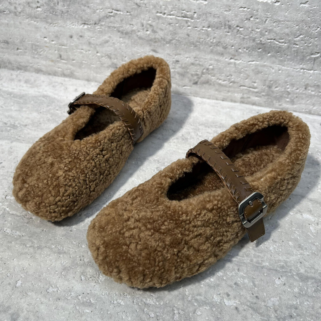 欧洲站2025冬新款欧货真皮女鞋平底一字扣羊羔毛加绒玛丽珍鞋棉鞋,淘宝优惠券,粉丝福利购,淘宝优惠卷