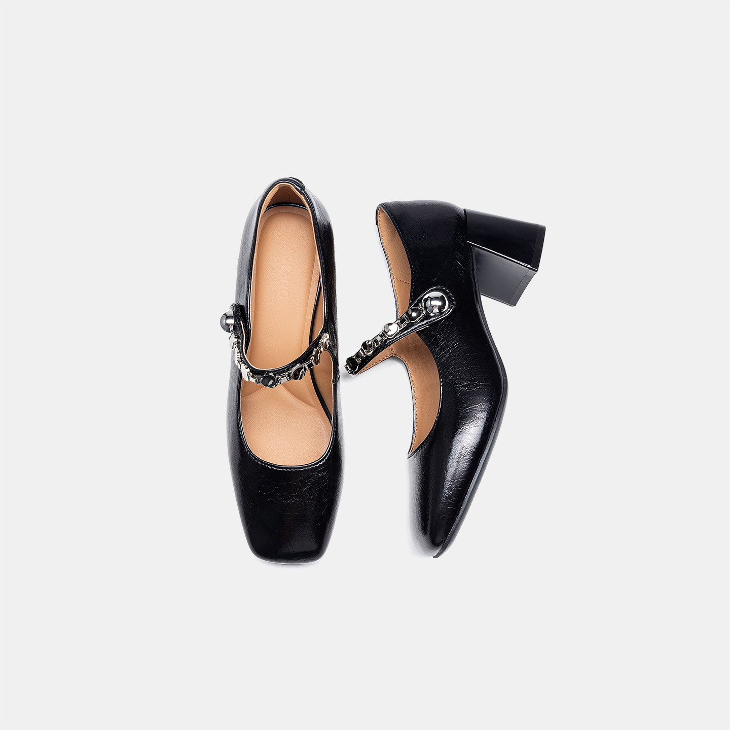 奥康 女鞋秋季浅口单鞋中跟仙女风玛丽珍鞋复古高跟鞋,淘宝优惠券,粉丝福利购,淘宝优惠卷