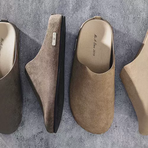 Серебряная лейбл MRA Birkenmuller Slippers Мужские ботинки носить чистоту, коммутирующая сумка, голова, ленивые педали, половина тапочки