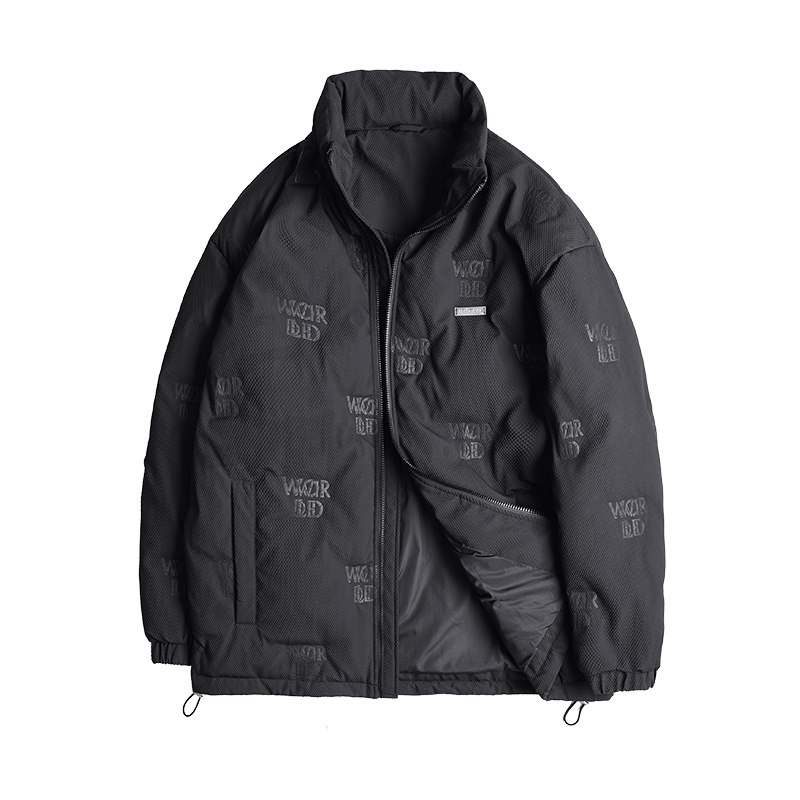 法犀卡大码男装国潮宽松压花羽绒服 法犀卡羽绒服