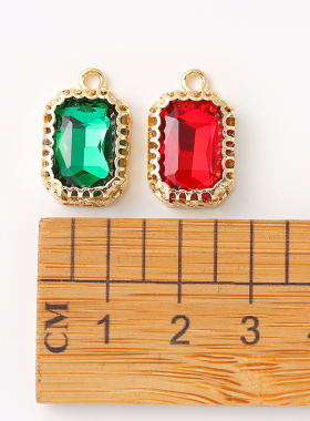 鸟巢金边方钻镂空带孔耳饰单吊