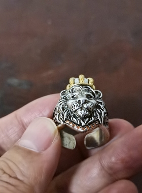 欧美皇冠锆石狮子王泰银