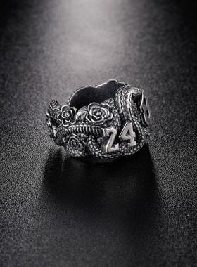 复古泰银8号欧美风科比配饰指环