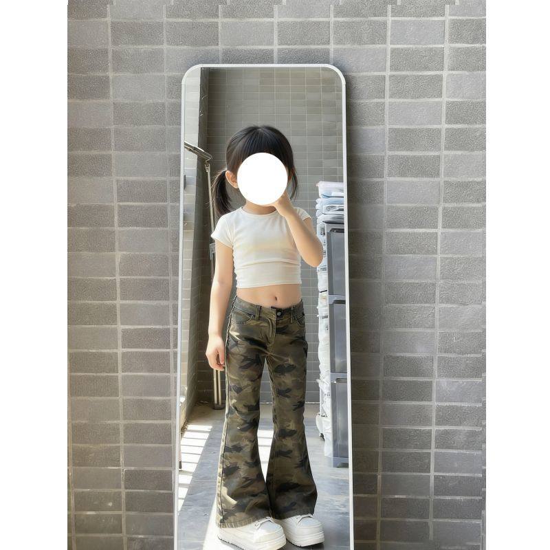 加绒加厚迷彩牛仔裤甜辣风女童修身裤微喇高街个性童装小个子ins,淘宝优惠券,粉丝福利购,淘宝优惠卷