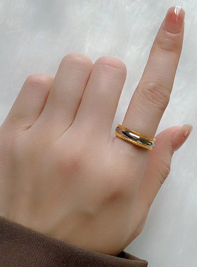 金银双色闺蜜戒指指环女