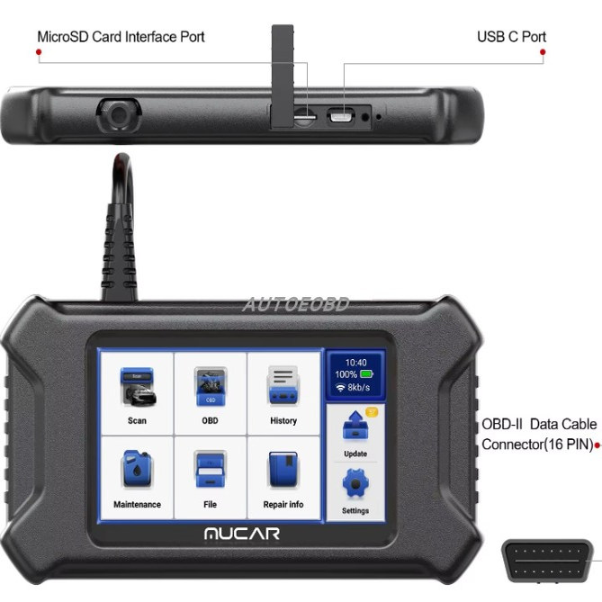 MUCAR CS6 CS4 OBD2 Car Diagnostic Scanner ABS SRS EC M TCM - 图2