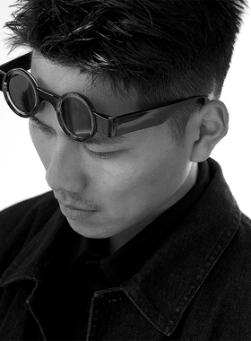 防晒圆框日潮复古男墨镜