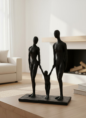 现代简约幸福一家树脂摆件卧室书房客厅办公室北欧创意家居装饰品