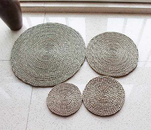 藤编草编手工杯垫隔热垫茶壶垫锅碗垫/盘子垫/装饰垫/圆形花盆垫 - 图3