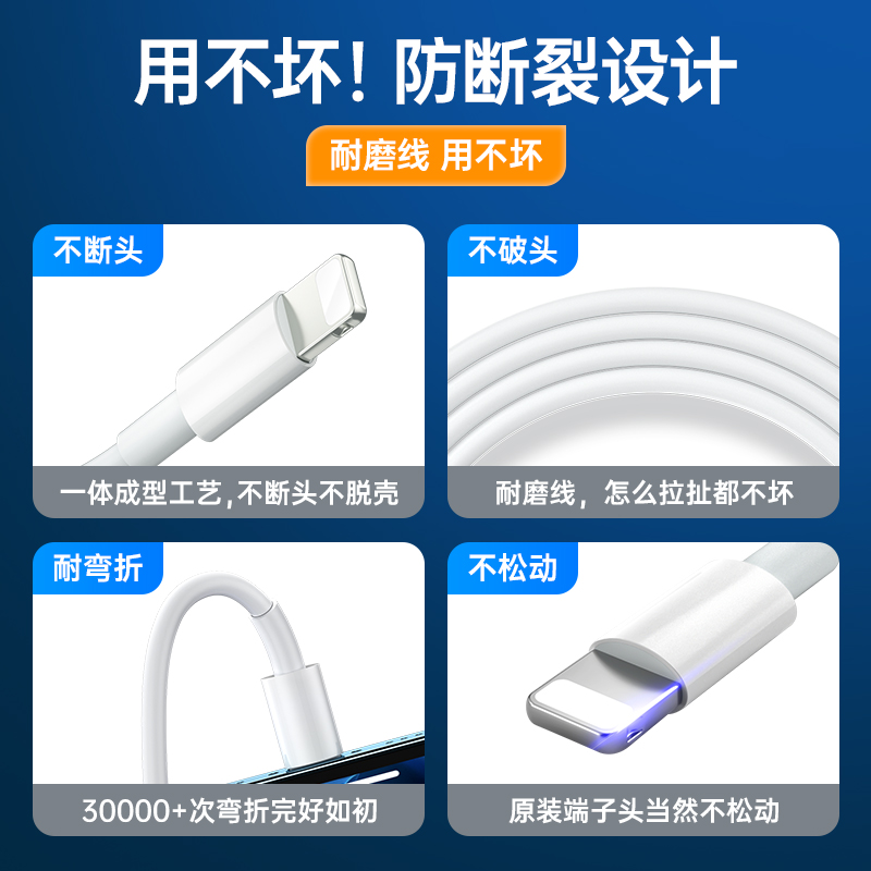 古尚古适用于ipad充电线快充2021苹果平板air4数据线2020专用pro双typec传输ipad5mini6充电器PD20w新品3-图2