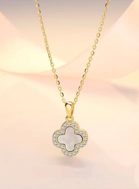 四叶草毛衣链女秋冬时尚小香风气质项链轻奢小众ins潮网红锁骨链