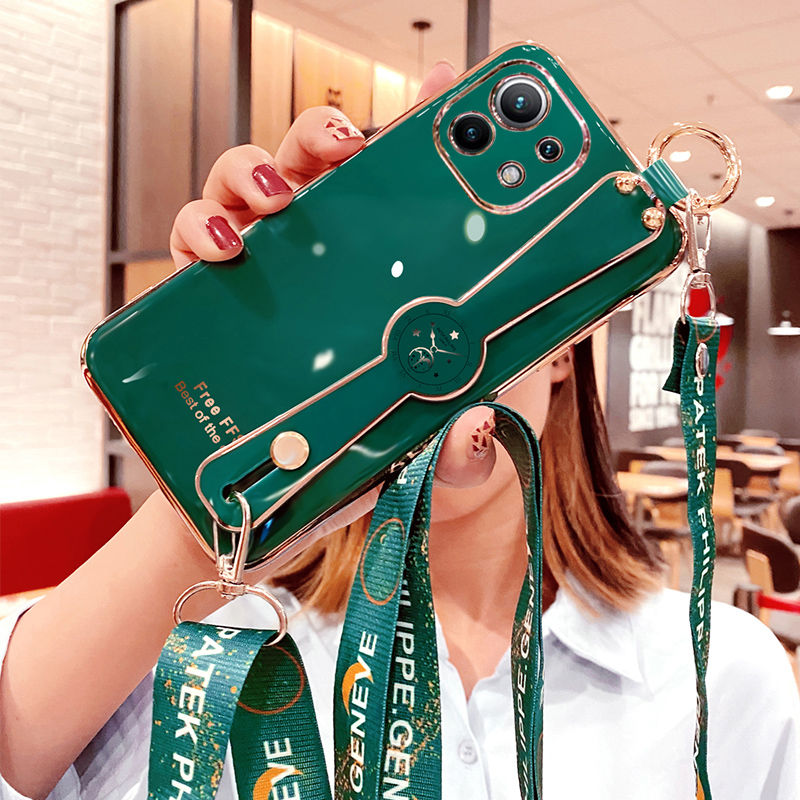 适用于小米11青春活力版手机壳mi11LE腕带5G保护硅胶套xiaomi斜挎挂绳全包防摔lite软壳ne可背带m11女十一板 - 图2