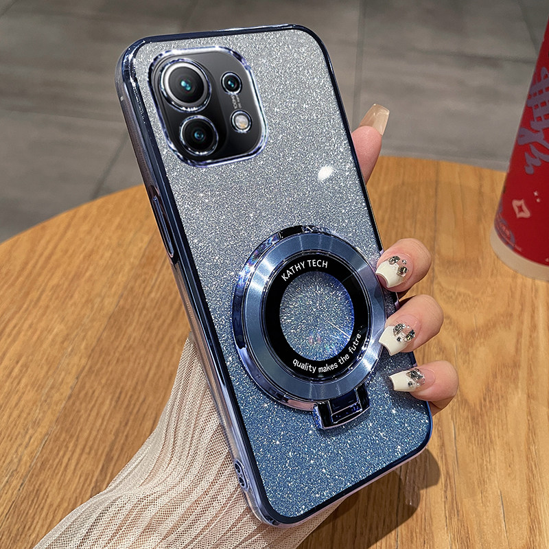 适用于小米11青春版手机壳mi11lite活力板保护LE硅胶套xiaomi全包防摔透明软壳女创意十一高级感带支架ne新款