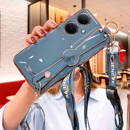 适用vivoy78+手机壳vivo腕带y78十保护硅胶套5G斜挎挂绳V2271A全包防摔voviy软壳vovoy加步步高viviy女viv0丫 - 图1
