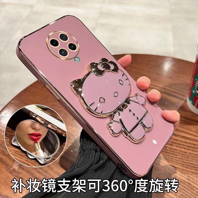 红米K30pro手机壳小米K30por保护5G硅胶套redmik变焦版reami全包防摔软壳p女创意个性外壳可爱新款带镜子支架 - 图0