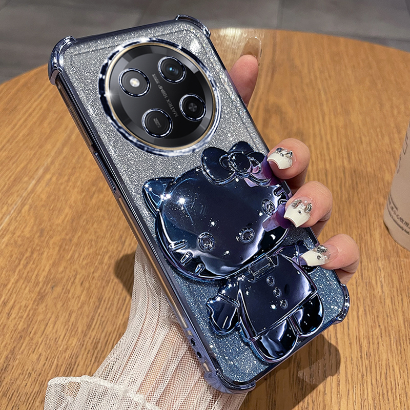 适用华为荣耀X60手机壳x60pro保护硅胶套BRC一AN00自带镜头膜全包BRP气囊防摔honor透明软女新款可爱支架镜子 - 图2