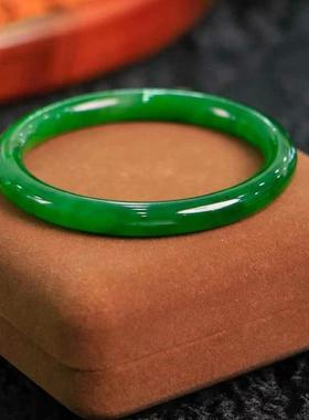 天然和田玉碧玉手镯女款细条