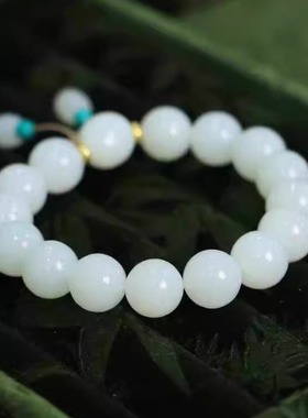 正品天然和田玉白玉手串男女款