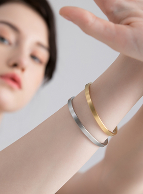 injoylife气质简约手镯金色情侣