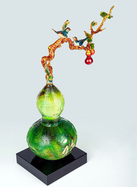 琉璃葫芦摆件客厅办公室桌面装饰品送领导送老板商务纪念礼品定制