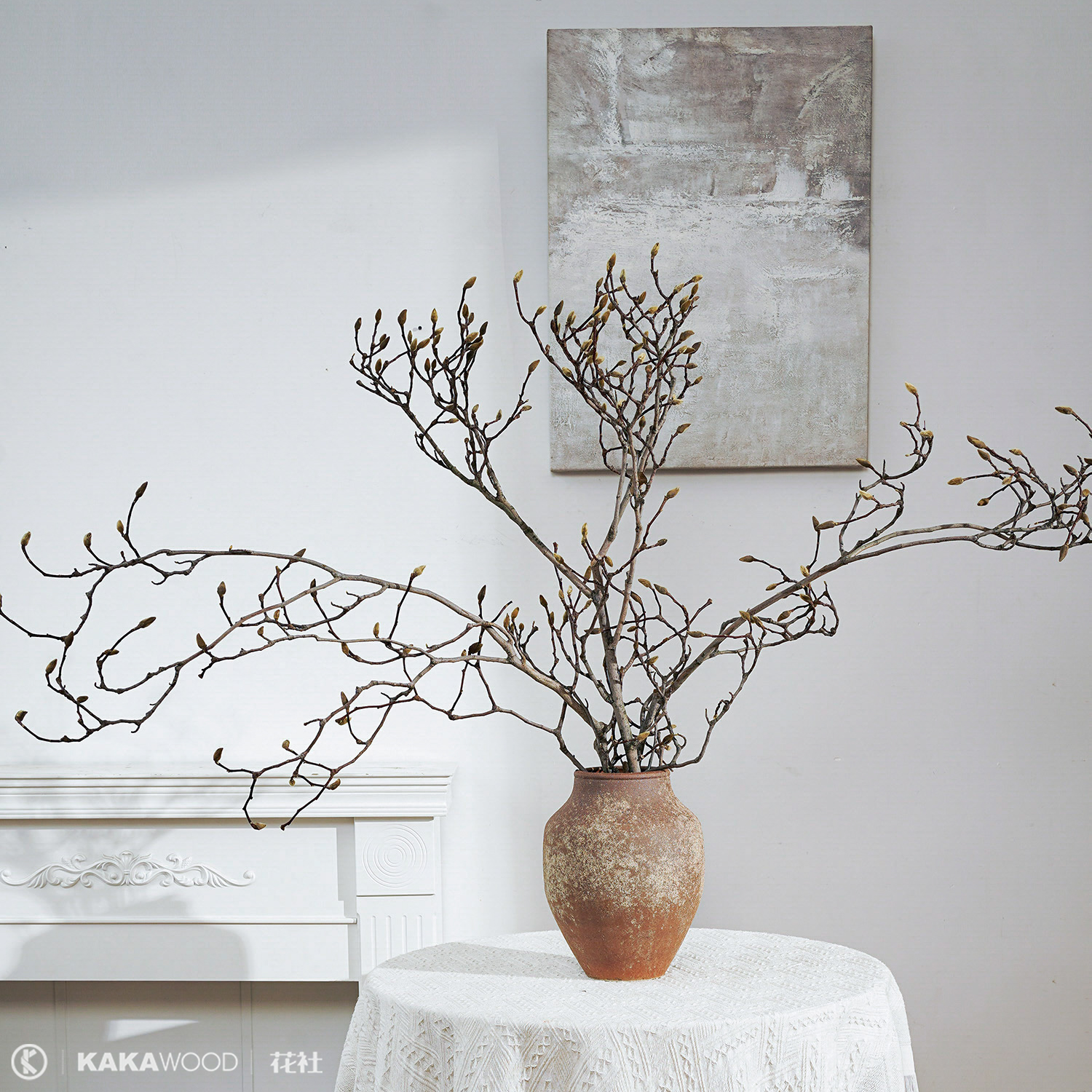 玉兰干枝小众插花神器高端天然植物插花材家居软装酒店民宿样板房 - 图2