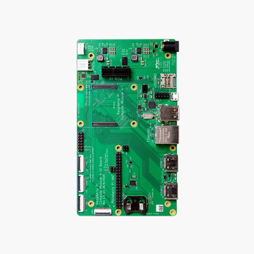 树莓派官方CM4 IO BOARD扩展底板 PCIe CM 4电源 散热片 金属外壳 - 图1