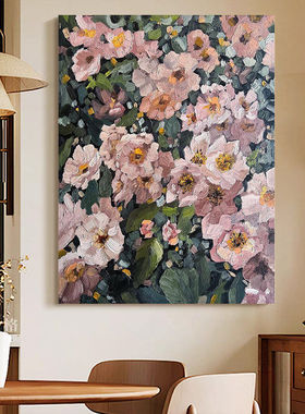 手绘油画《栖花仙语》中古风客厅装饰画玄关餐厅挂画高档别墅壁画