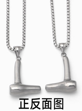 不锈钢简约百搭时尚发型师吹风机吊坠钛钢男女街头时尚长款项链