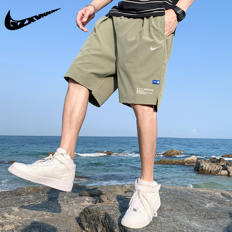 品牌短裤男夏季冰丝薄款透气五分裤青少年户外跑步打球速干运动裤